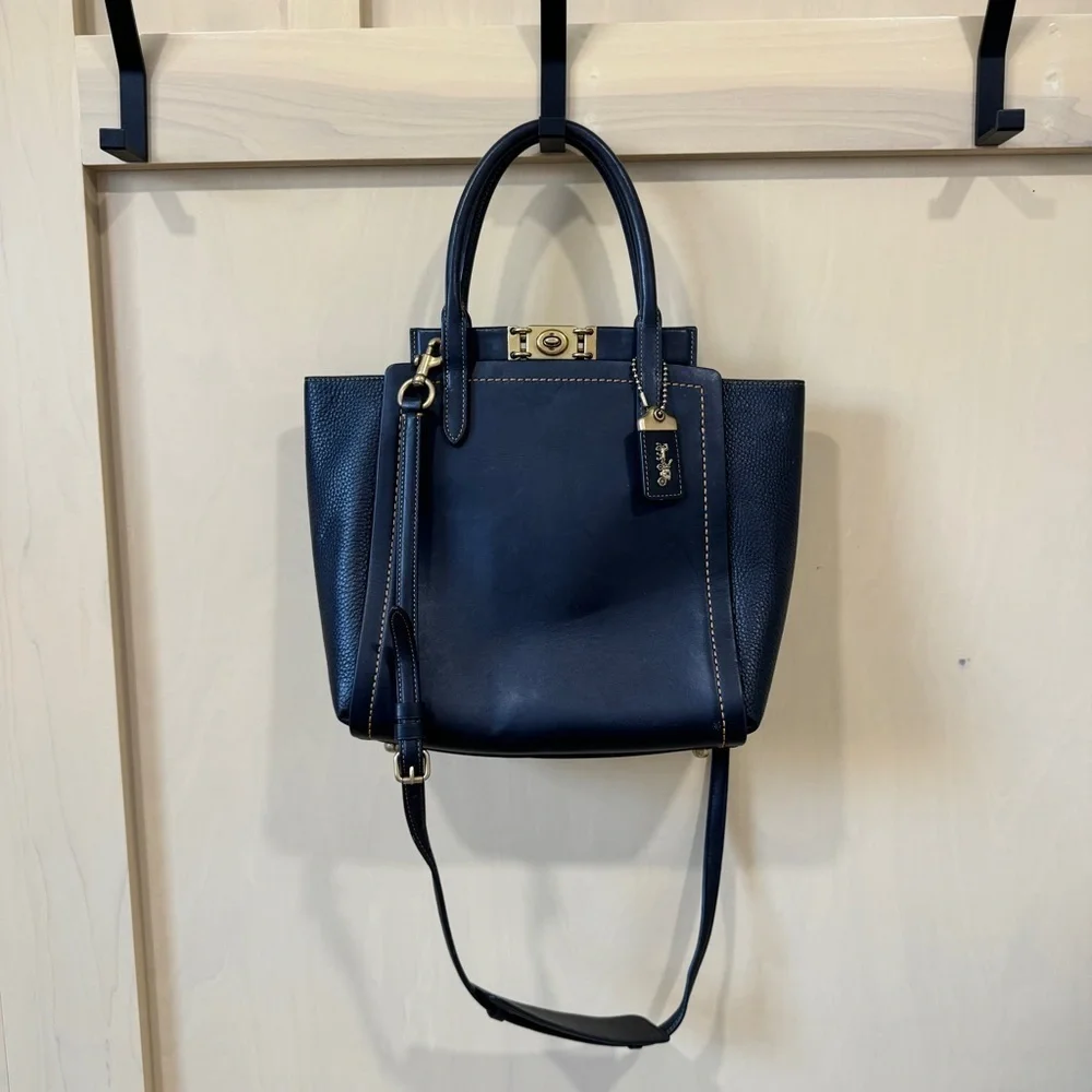 Coach Troupe Black Leather Classic Tote Bag